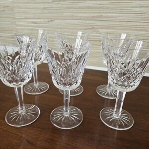 Waterford Crystal LISMORE White Wine Glasses Set Of 6 EUC